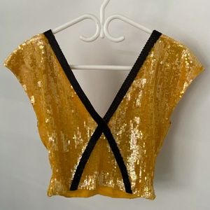 Beautiful striking yellow sequin top original design by Neil Bieff
